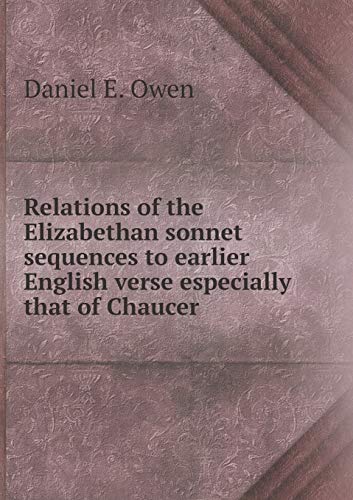 Relations of the Elizabethan sonnet sequences t... 5519303924 Book Cover