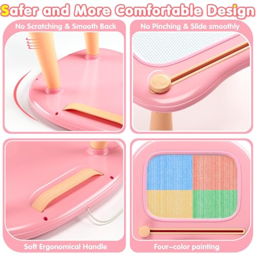 Maltafel Zaubertafel Spielzeug ab 1 jahr Mädchen, bunte Magnetische Zeichentafel mit 4 Beine, pädagogische Spielzeug für Junge Kleinkind 1 2 3 4 5 Jahre, Zeichenbrett Lernspielzeug Geschenk (Rosa)