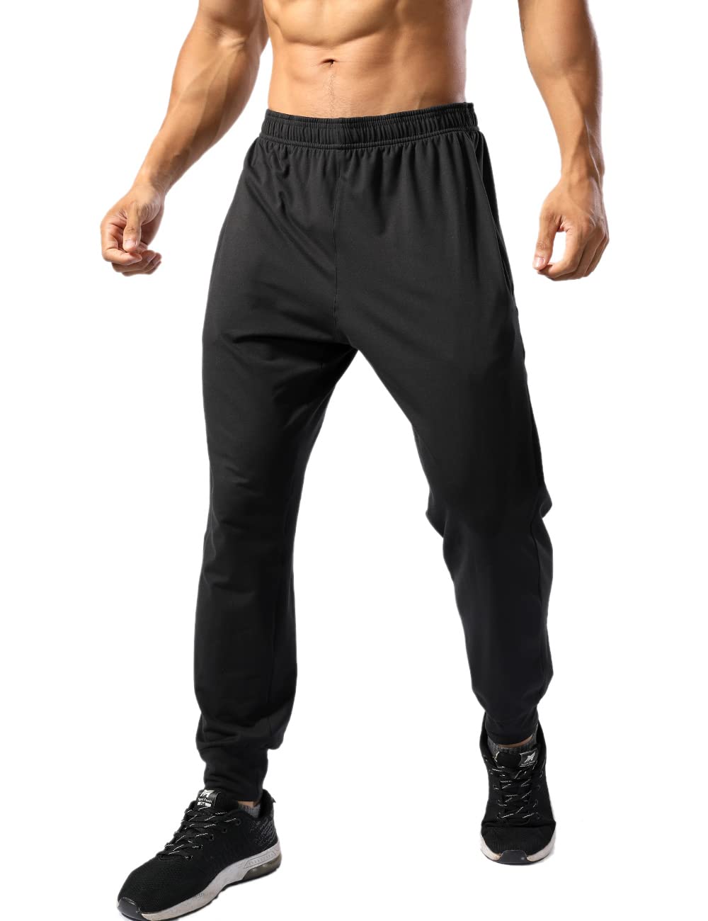 Mens Jogger Sport Tapered Pants Gym Workout Sweatpants with Pockets