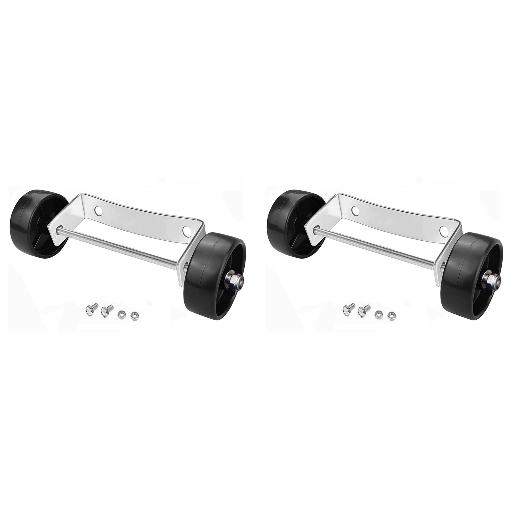 Ctrlzs Silver/Black 4X Universal Patio Heater Wheel Kit-Stainless Steel Bracket + Wheels
