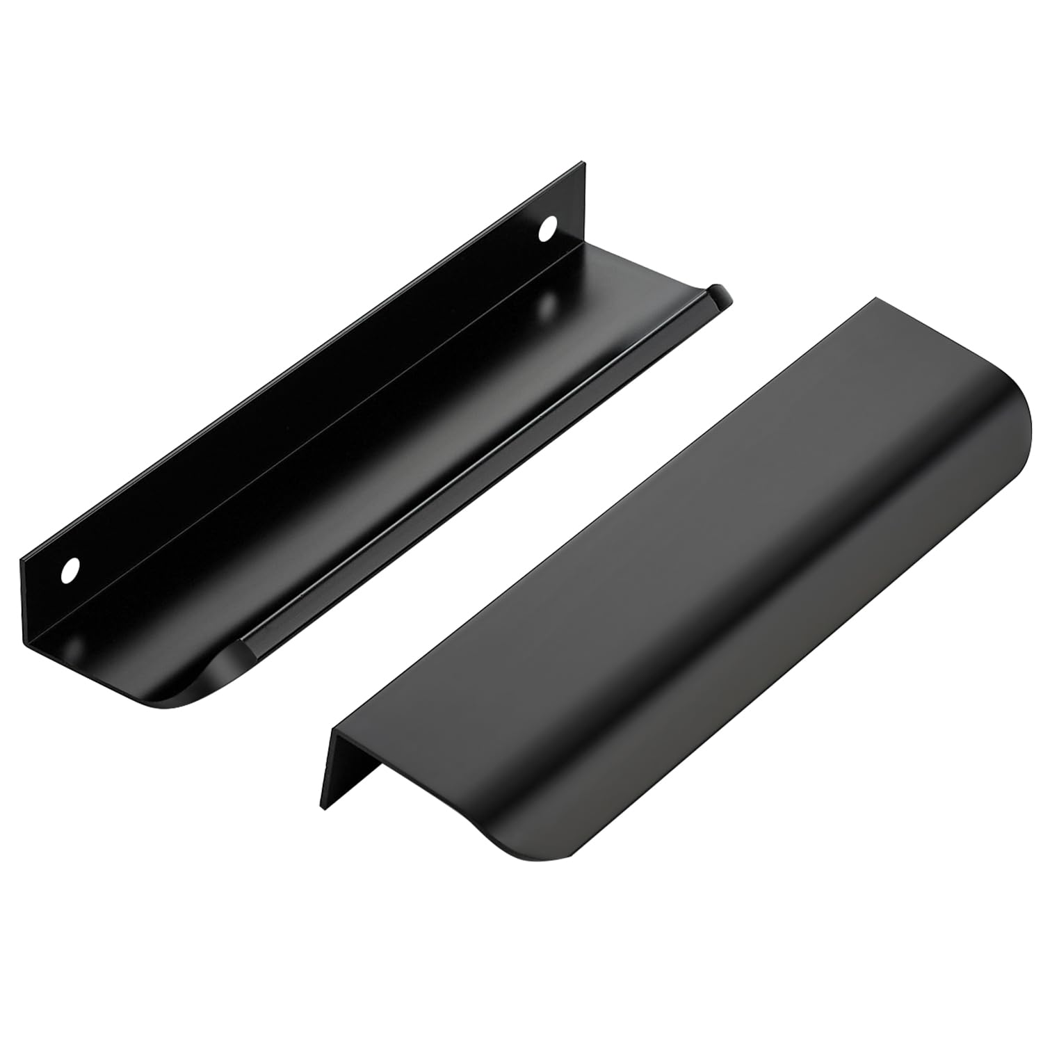 Ravinte Hardware 10 Pack Black Cabinet Handles, 5.9 Inch (150mm) Finger Edge Pulls, 5 Inch Hole Center, Finger Pulls for Cabinets