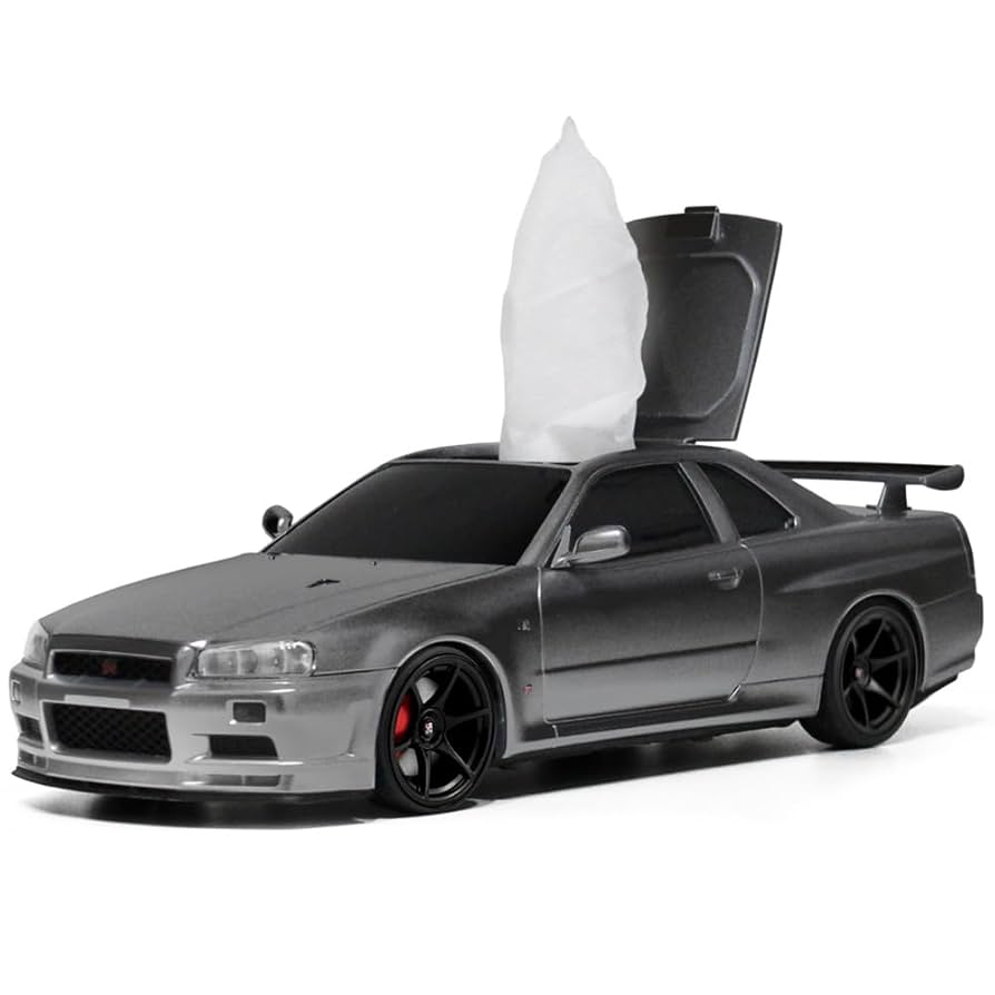 1/16 日産スカイライン R34 GT-R シルバー ウェットティッシュケース ウェットティッシュケース 日産スカイライン GT-R (BNR34) (GTR