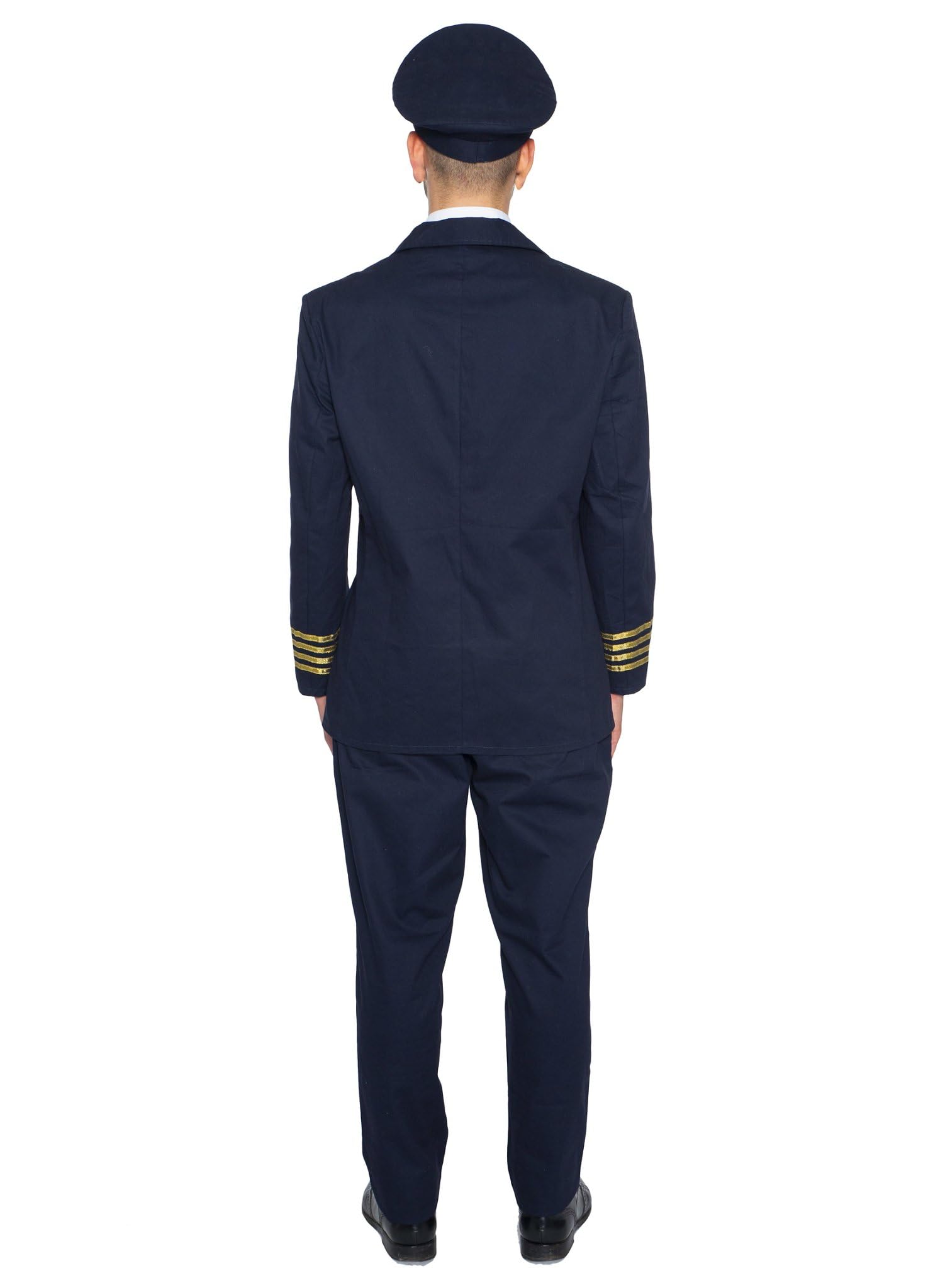 Maskworld Realistisches Piloten Kostüm für alle Flugzeugführer - Verkleidung Uniform Anzug für Flugzeugführer - Karneval Fasching Halloween & Mottoparty - Größe XL-XXL