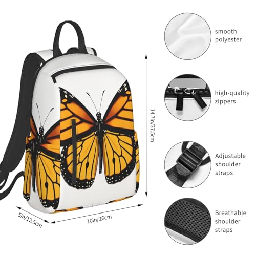 Monarch Butterfly Backpack for Women Men Laptop Backpack Casual Daypack Work Travel Computer Backpack3