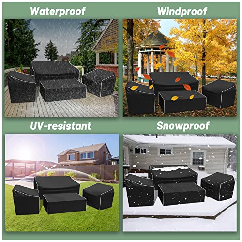 Gasadar GW-018-1 Patio Furniture Covers Set, 4 Piece Waterproof Outdoor Furniture Cover, Heavy Duty 600D Patio Covers thumb #4