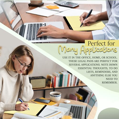 Enday Bloco de notas amarelo 21 x 28 cm, (pacote com 12) 50 folhas por bloco de notas, bloco de anot