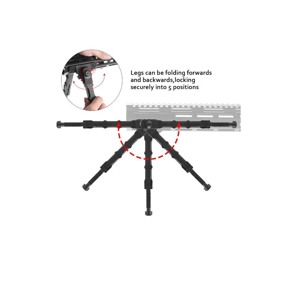 N / A Bípode táctico M-LOK Bípode de Rifle V9 7.5-9 Pulgadas para Exteriores, Campo de Tiro, Caza y Tiro