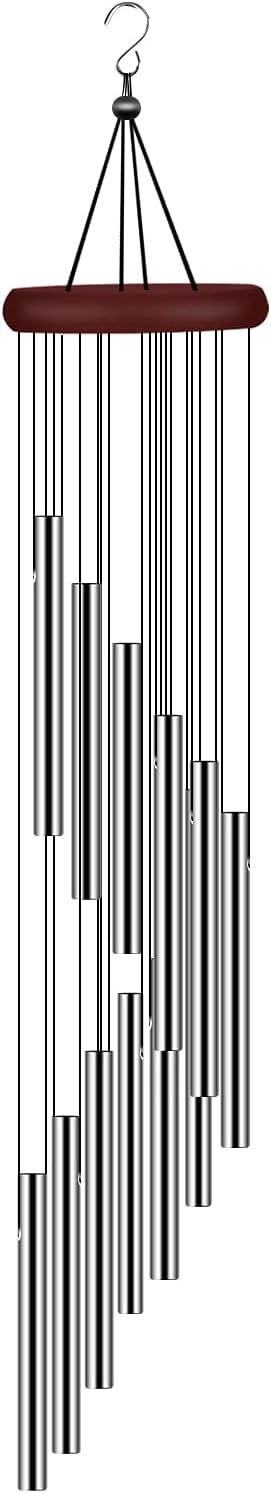 tujol Wind Chimes for Outside, Sympathy Wind Chimes Outdoor Clearance with 12 Aluminum Alloy Tubes and Hook, Memorial Wind Chimes Gift Decoration for Home, Patio, Garden, Outdoor
