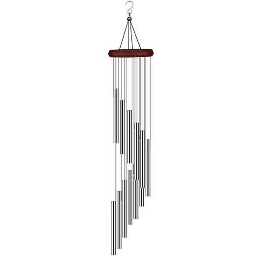 Wind Chimes for Outside, Sympathy Wind Chimes Outdoor Clearance with 12 Aluminum Alloy Tubes and Hook, Memorial Wind Chime Gift Decoration for Home, Patio, Garden, Outdoor