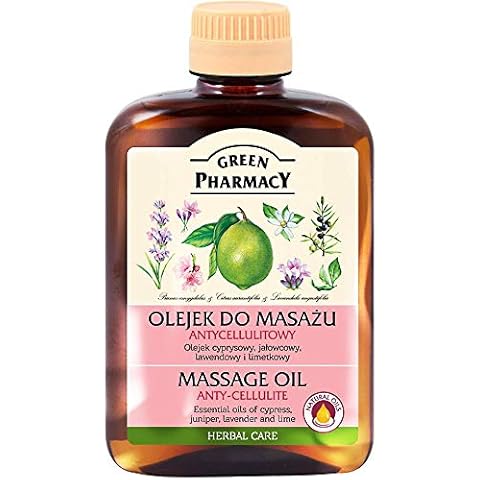 Anti-Cellulite Massage Oil - Helps Reduce Cellulite by Encouraging Lymph Flow - Essential Oils of Juniper, Lavender, Cypress, Lime and Almond - 200ml Cover