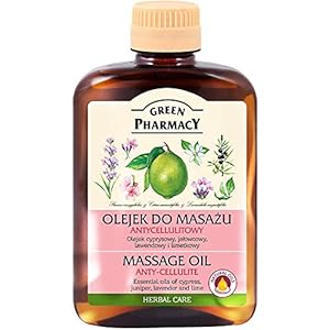 Anti-Cellulite Massage Oil – Helps Reduce Cellulite by Encouraging Lymph Flow – Essential Oils of Juniper, Lavender, Cypress, Lime and Almond – 200ml