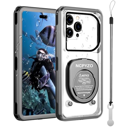 NCPYZO Waterproof Phone Case,IPX8 Phone Protection with Ideal for Snorkeling,Diving,and Water Activities,Suitable for iPhone,Samsung,Motorola,and All Series of Phones with Screens Below 6.9 In (Black)