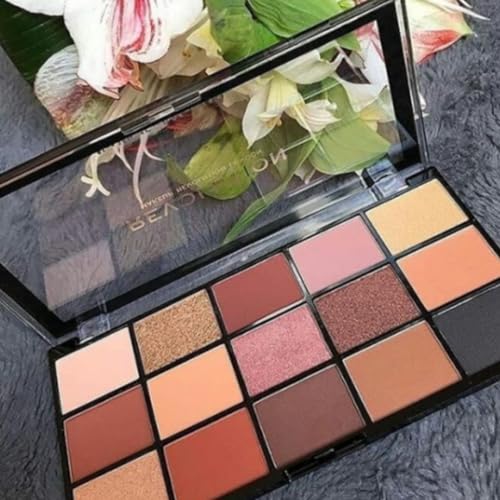 Makeup Revolution Eyeshadow Palette, Highly Pigmented Includes 15 Shades, Shimmery and Velvet Finish, Beige and Brown Shade, Reloaded Velvet Rose - 16.5g - Image 2