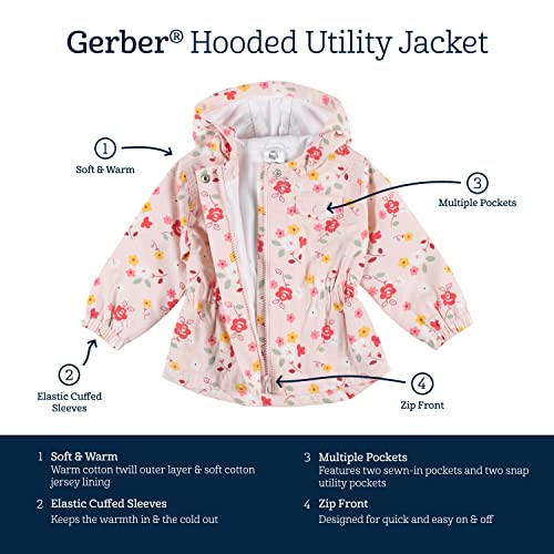 Image of Gerber Baby Hooded Cotton Twill Utility Jacket (Infant Toddler)