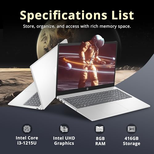 Image of HP Pavilion 15.6 inch Touchscreen Laptop, Intel i3-1215U, 8GB RAM, 416GB Storage(256GB SSD + 160GB Docking Station Set), Intel UHD Graphics, Num Pad, Webcam, WiFi, Win 11 Pro, Silver