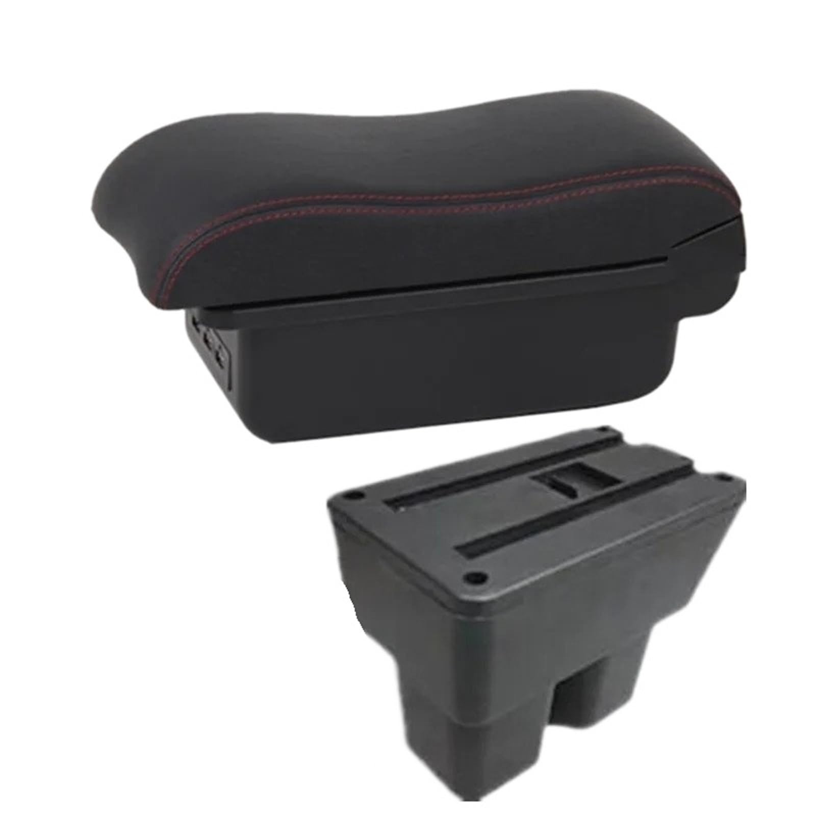 AWGNTQQ Car Armrests For Suzuki For Jimny JB74 2019 2020 2021 2022 2023 2024 2025 Car Armrest Storage Box Accessories(B1 red line 3USB)