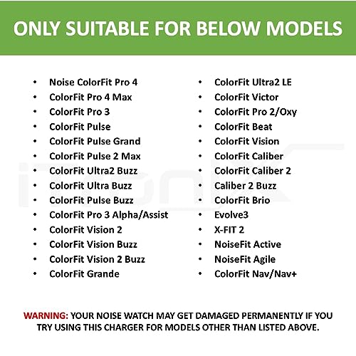 Image of Noise Charging Cable for ColorFit Pulse 2 Max, Go Buzz, Quad Call, Twist, Pro 4, Alpha, Ultra, Grand, 3, Buzz Smartwatches