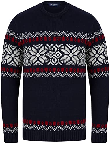 Tokyo Laundry O'Hara Pull en Laine mélangée pour Homme Motif Jacquard Nordique, Encre, XXL Cover