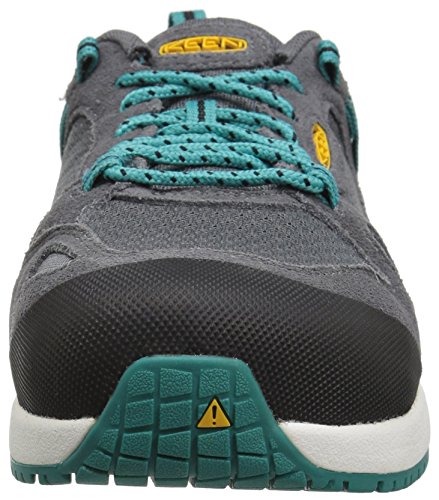 KEEN Utility Women's Springfield Low Alloy Toe Industrial Work Shoe, Steel Grey/Lake Blue, 8 Medium US