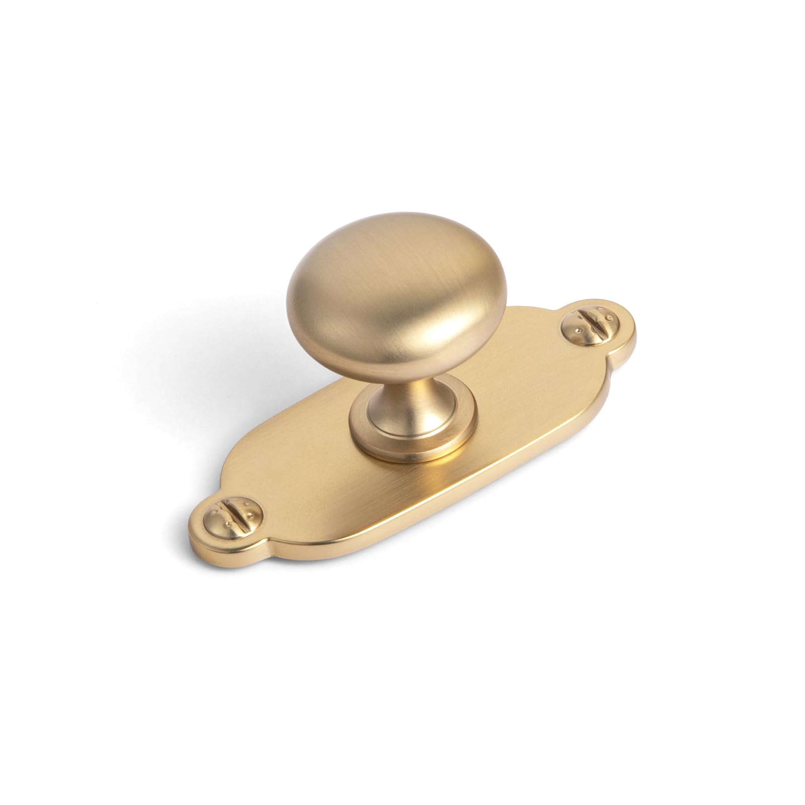 Goo-Ki Champagne Bronze Zinc Alloy Cabinet Large Knob with Backplate - Single Hole Center Cabinet Pull Hardware for Bedroom, Kitchen, 6 Pack（8611-G013）