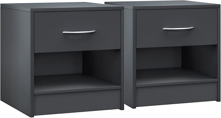 Set 2 comodini cassetto ripiano d` appoggio 41x39x28 cm legno casaria 993270