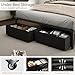 Furnulem Full Size Bed Frame with Headboard, Upholstered Full Bed Frame with LED Light, USB Charging Station, Platform Bedframe with 2 Fabric Underbed Storage Drawers, No Spring Box Needed