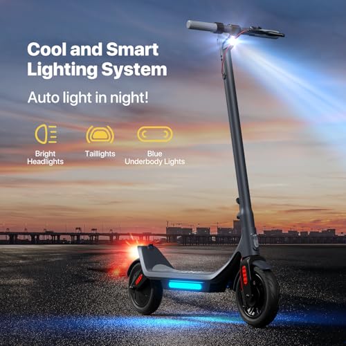 Image of MEGAWHEELS Electric Scooter for Adults with Suspension, 8.5 /10in Vacuum Tires, 14 /19 /28 /31Miles, 15MPH Max Speed, Turn Lights, Foldable Electric Scooter for Commuter