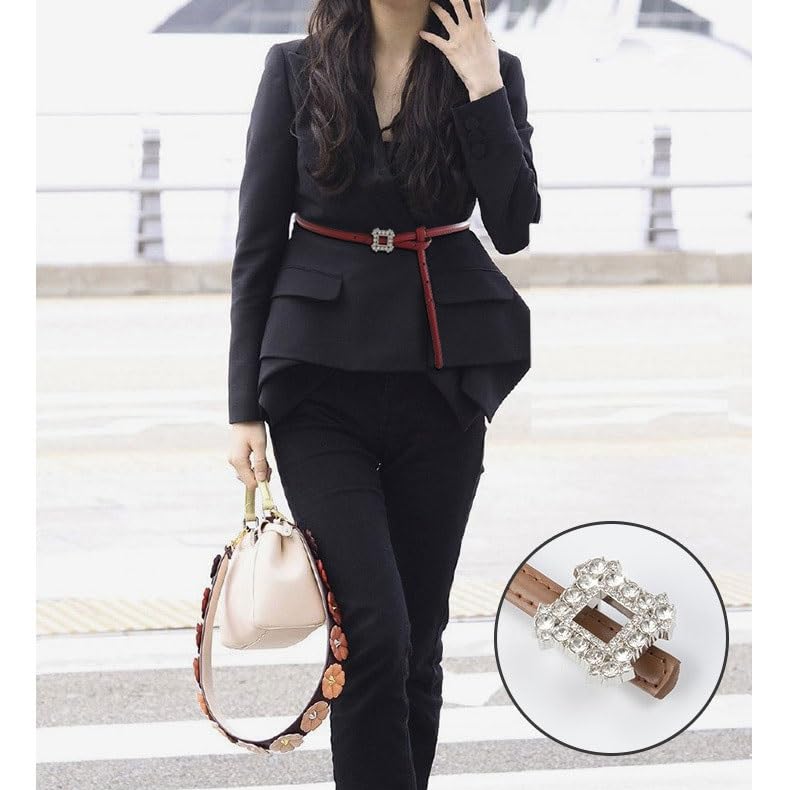 Stretchy Belt Belt Women Dress Wide Waistband Pair Buckle Decoration with Skirt3