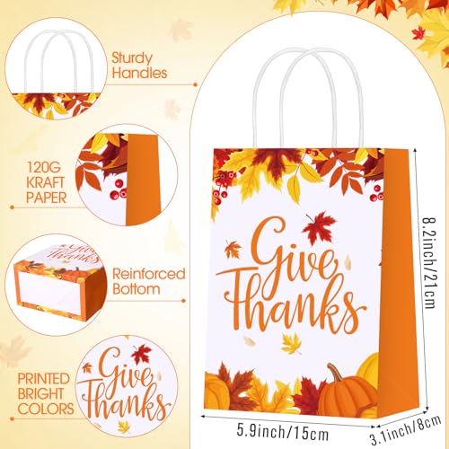 Motiskyy 48 Pcs Fall Party Favors, Fall Paper Gift Bags, Autumn Cosmetic Bags, Pumpkin Maple Leaf Notepads and Ballpoint Pens for Thanksgiving Day Harvest Party Celebration Gift Supplies2