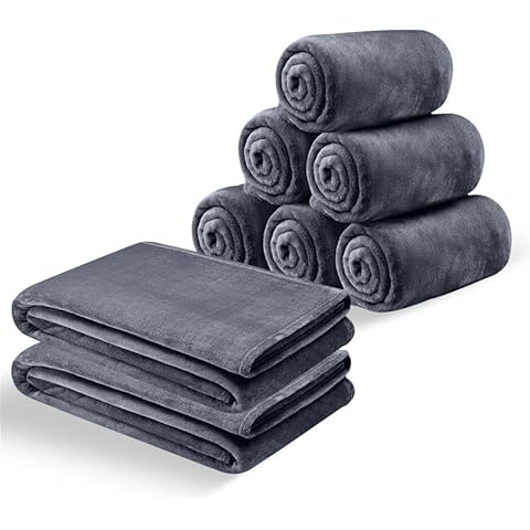 IR Imperial Rooms Fleece Blankets Queen Size 90x90 Inches- 8 Pack - Super Soft Fluffy Throw Blanket for Sofa and Bed - Warm and Cozy Lightweight 400 GSM Microfiber Bed Throws Blankets (Dark Grey)
