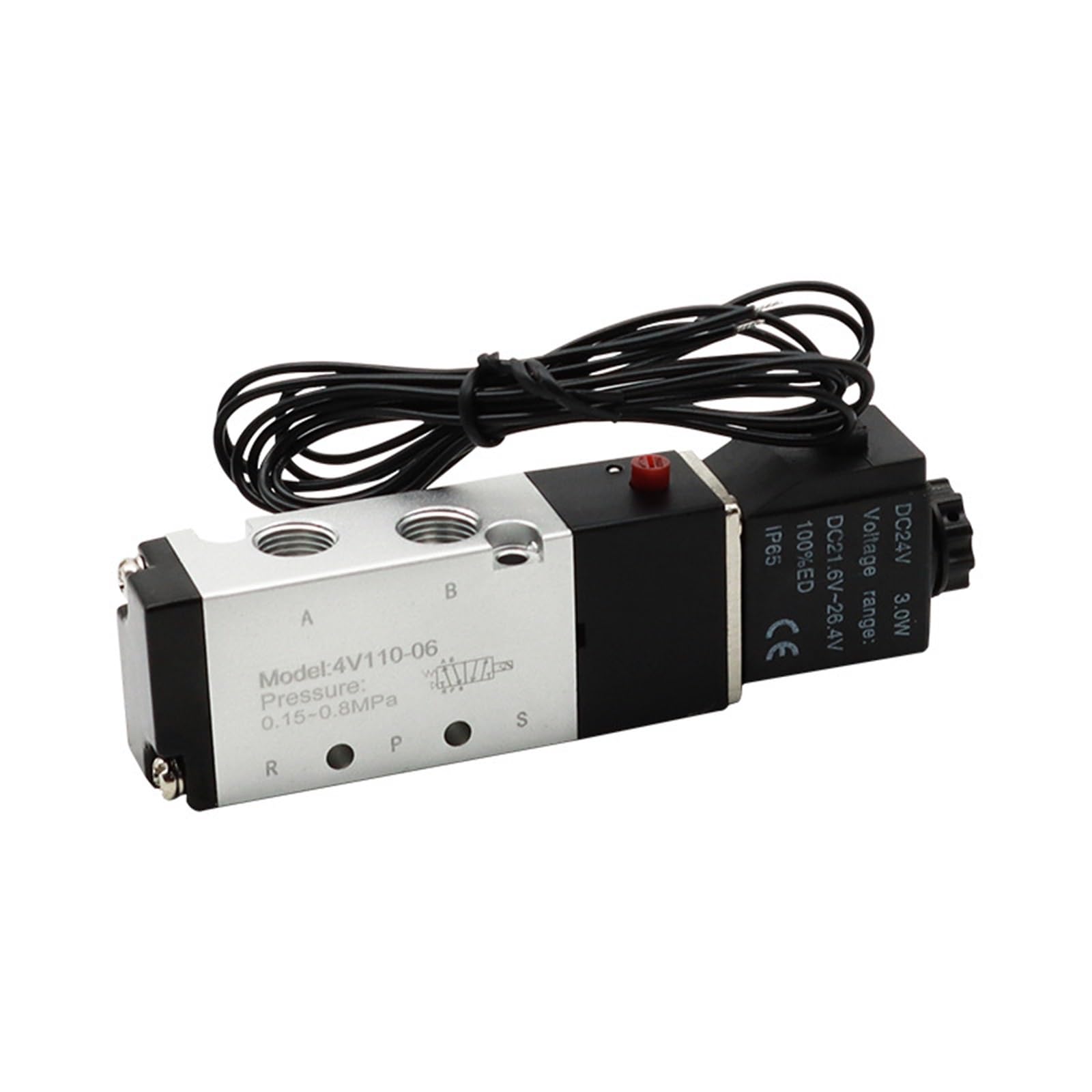 Électrovanne 4V110-06 pneumatique 5/2 voies 24V CC distributeur d'air 1/8 pouce avec raccords