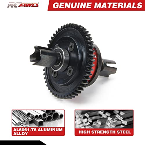 Rcawd Aluminum Center Diff Set, W/40Crmo Main Diff Gear 50T Spiral For Arrma 1/7 1/8 6S Karton Mojave Outcast Notorious Talion Rtr Hopups Upgrade Parts #TOP2
