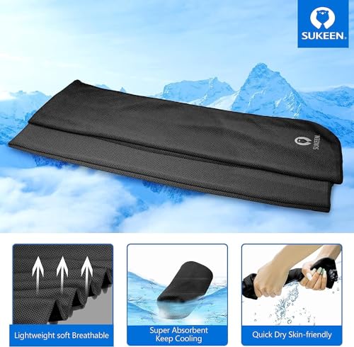 Image of KUEN [4 Pack] Cooling Towel (40 inchx12 inch), Ice Towel, Soft Breathable Chilly Towel, Microfiber Towel for Yoga, Sport, Running, Gym, Workout,Camping, Fitness, Workout & More Activities