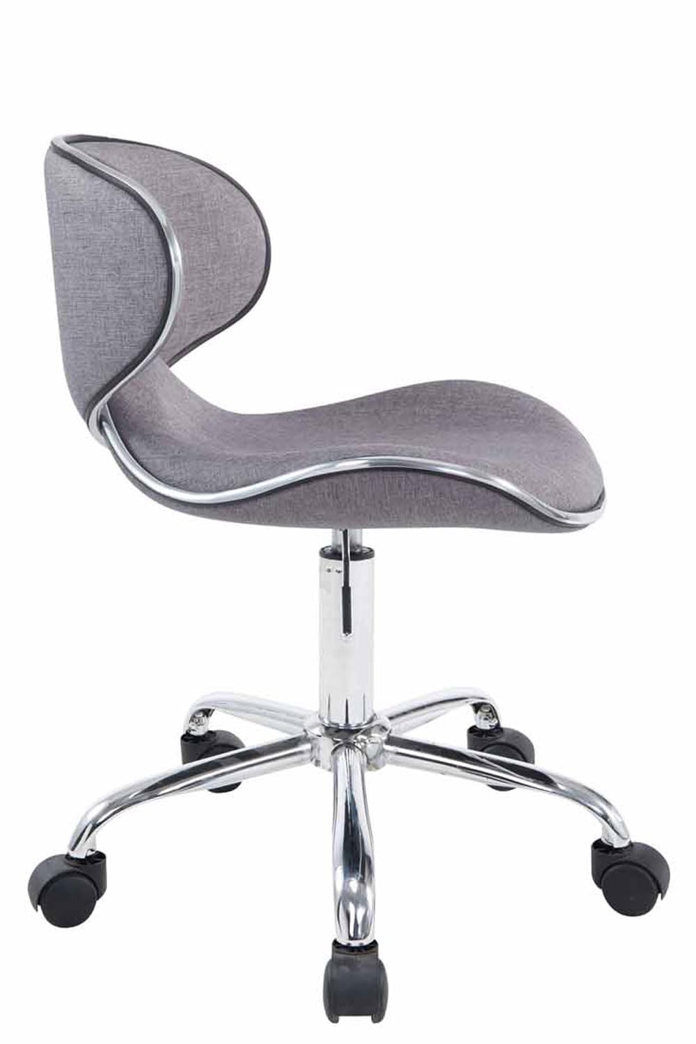 CLP Taburete con Ruedas Las Vegas V2 Tapizado En Tela I Taburete De Trabajo Regulable En Altura I Silla De Escritorio Moderna & Ligera I Color: Color:Gris