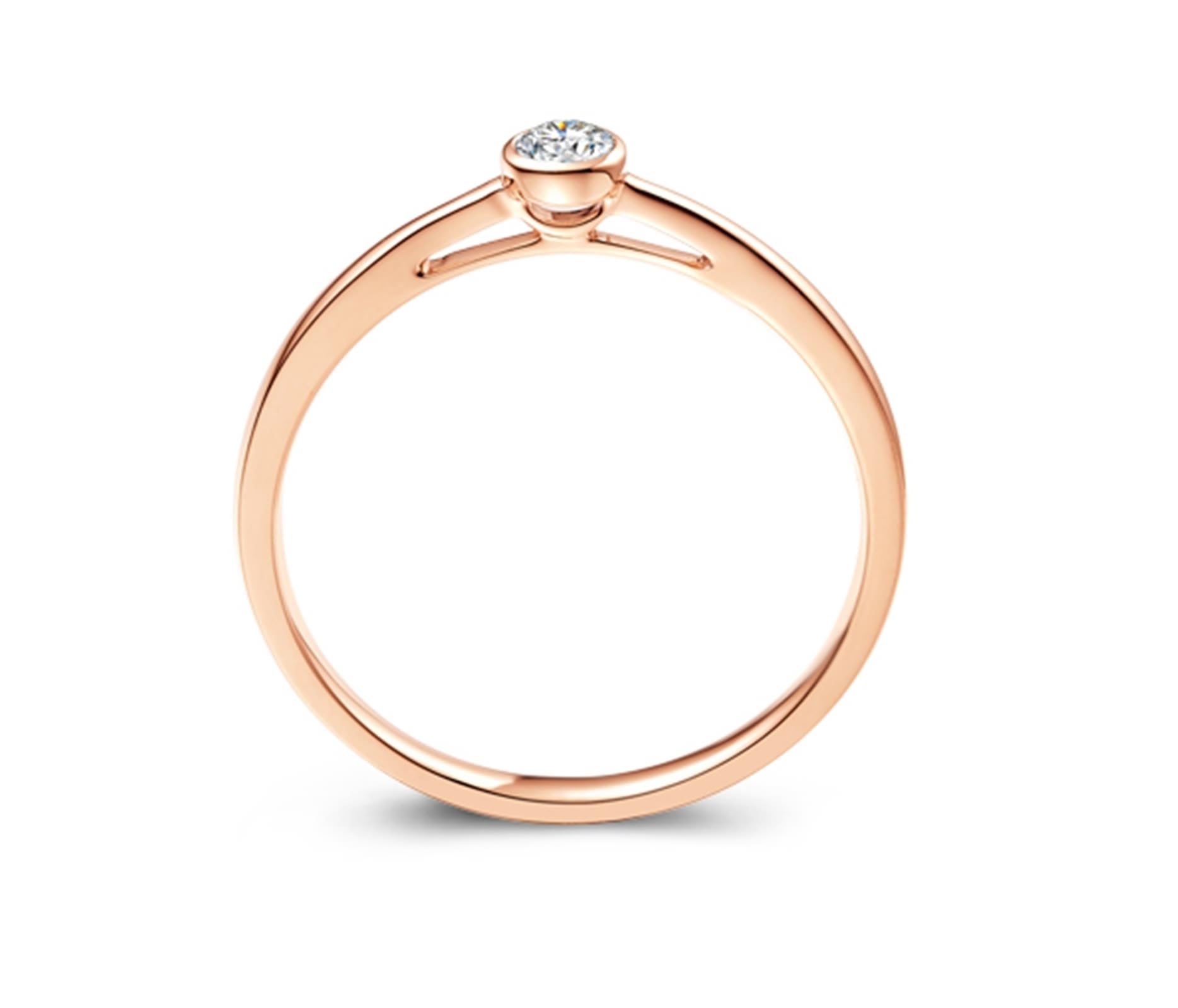 Wycian Anillo Compromiso Anillo Diamante Mujer Oro Rosa de 9K/14K/18K con Diamante de 0,08 CT Talla 12 Sólido No Chapado Moderno para Señoras Navidad Joyas