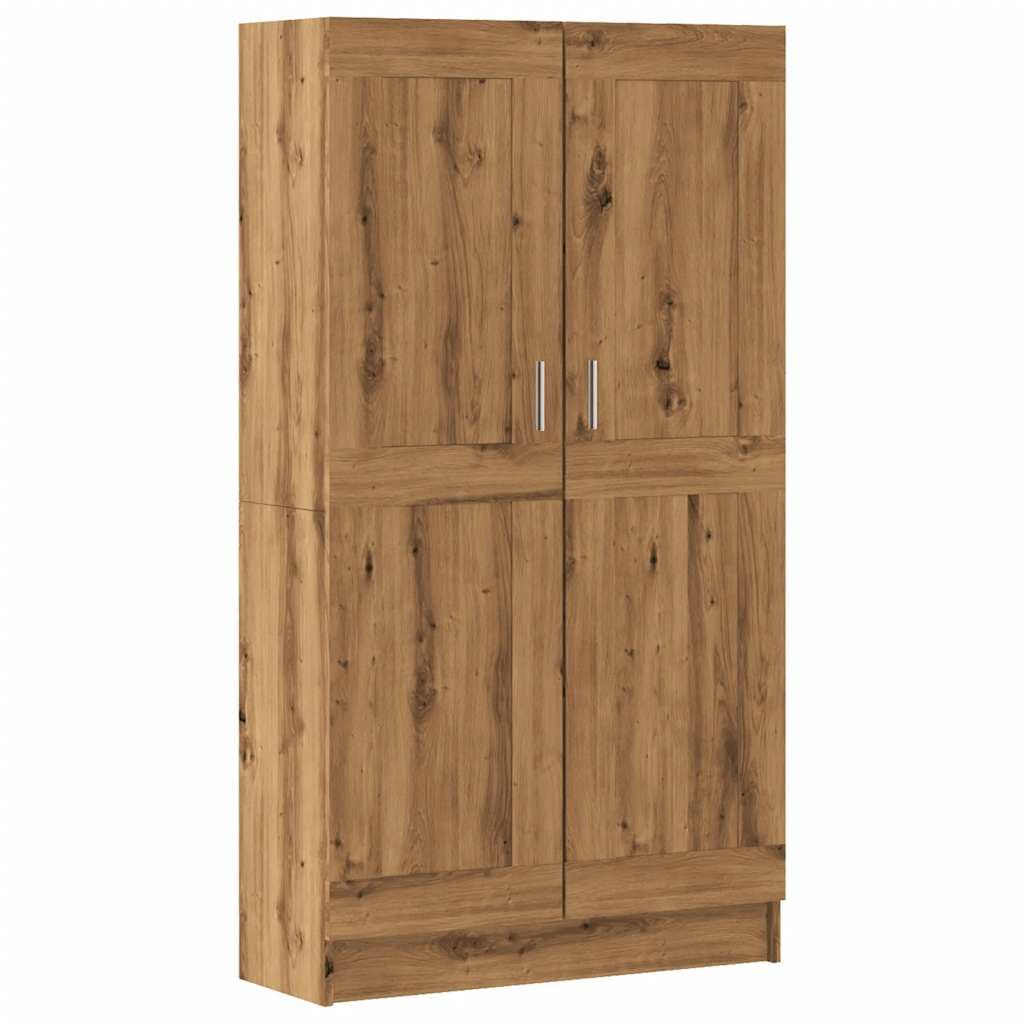 Bücherschrank Artisan-Eiche 82,5x30,5x150 cm Holzwerkstoff Standregal mit Tür 4 Etagen Bücherregal für Wohnzimmer Schlafzimmer Büroorganisation