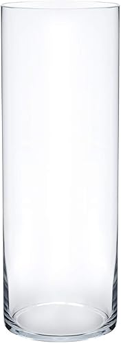 Miniatura 21 de Royal Imports Jarrón de Cristal para Flores Pieza Central Decorativa para el Hogar o Boda - Forma de Cilindro, 8" de Alto, Apertura de 6",