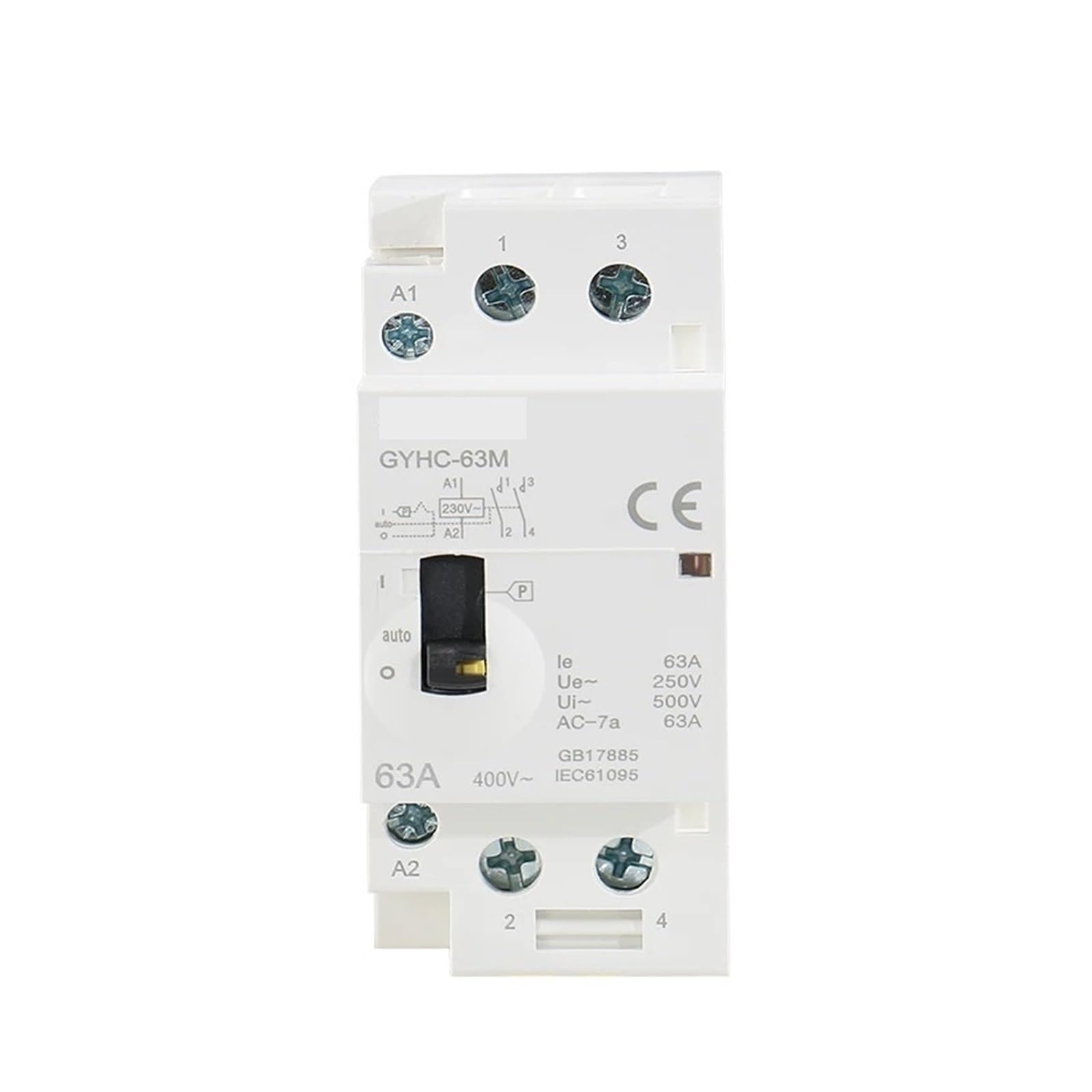 Contacteur CA 2P 63A 2NO Modulaire AC220V Contrôle Silencieux