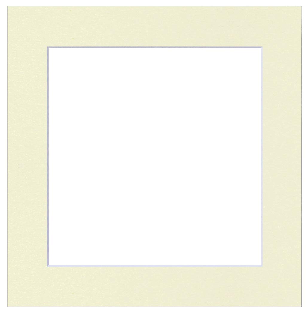 Square Picture Mounts, Pack of 1 (Single), Choice of Size & Colour [13 x 13 to fit 9 x 9, Ivory/Cream]