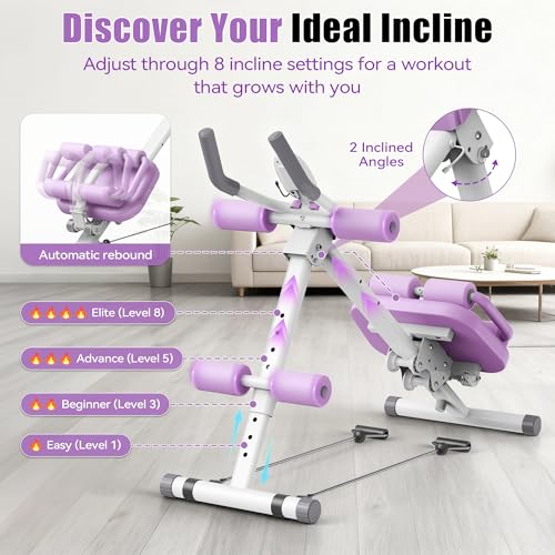 Image of EPHESPORT Multifunctional Ab Machine, Crunch & Sit-Up Core Trainer, Adjustable Ab Trainer with Knee & Back Support, Foldable, Full Body Workout Equipment for Home Gym