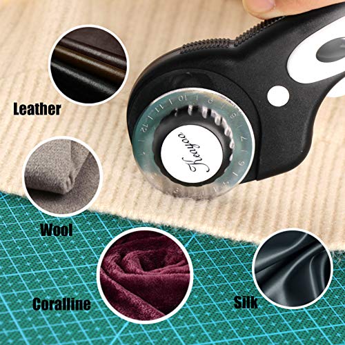 KEAYOO 45mm Rotary Cutter Quilting Kit,Quilting Supplies,A3 Cutting Mat Set of 6 (Ruler in inches),Ideal for Crafting, Sewing, Patchworking & Knitting