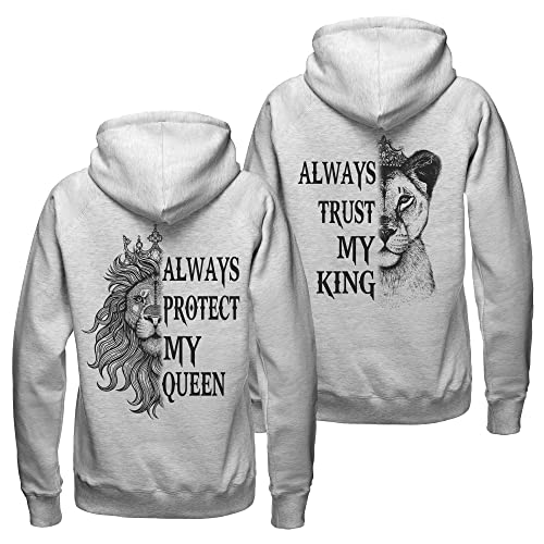 Couple Lion - Always Protect My Queen, Always Trust My King Unisex Hoodie, His And Her Sweatshirt, Couple Hoodie, Man Shirt, Ladies Shirt