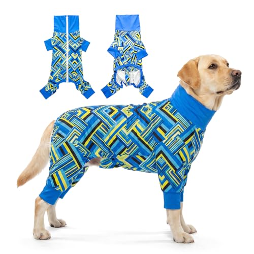 Image of Dog Anxiety Relief Pajamas, Dog Sun Protection UV Shirt for Medium Small Large Dogs, Breathable UPF 50+ Pet Clothes for Outdoor, Travel, Beach Gear