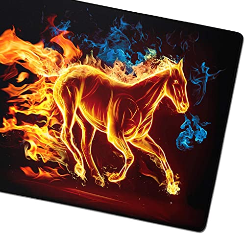 Image of Large Extended Long 700 x 300 mm Mouse Pad for Keyboard & Mouse | Water Resistant Anti Slip Surface Ideal for Office Home and Gaming Setup (Fire Horse -9)