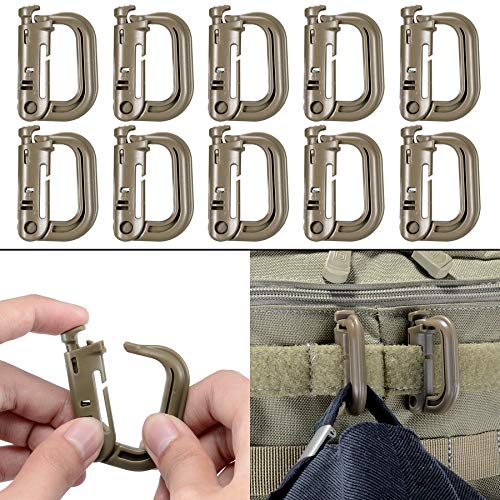 Image of BOOSTEADY 36PCS Attachments for Tactical Backpack Vest Belt,D-Ring Grimloc Locking Gear Clip, Web Dominator Elastic Strings, Strap Management Tool Buckle,Hydration Tube Clips,Key Ring,MOLLE Bag