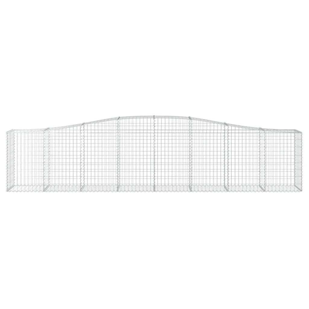 2 gaviones de arco alto, 400 x 50 x 80/100 cm, de hierro galvanizado, para barrera de jardín y protección visual, construcción estable de alambre como decoración para terraza