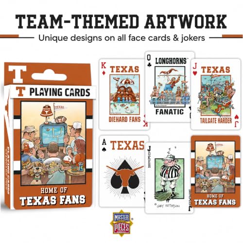 Image of Masterpieces Officially Licensed NCAA Texas Longhorns Playing Cards for Fans - 54 Card Deck for Adults