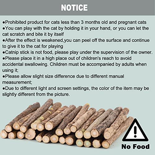 Onebarleycorn Katzenminze Sticks für Katzen, Matatabi Stick Katze Sticks Spielzeug Matabi katzensticks Katzenspielzeug für Zahnpflege,20 Stück