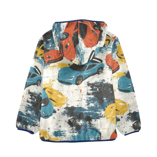 Sport Cars Girls Fleece Jacket Girls Fall Jacket Girls Zip Up Hoodie Girls Sherpa Jacket 2-10T2