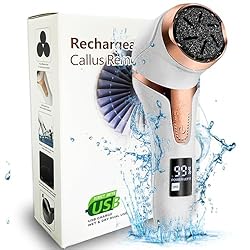 Electric callus Remover for feet, Powerful & Faster ----- electric foot callus remover with 2pcs powerful 10W Motor , the grinder have 2 speed with 1700PRM and 2200RPM, provide a- Fast grinding for hard, dead skin, callus without damage to the health...